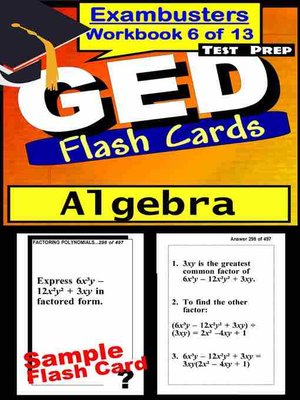 cover image of GED Test Algebra&#8212;Exambusters Flashcards&#8212;Workbook 6 of 13